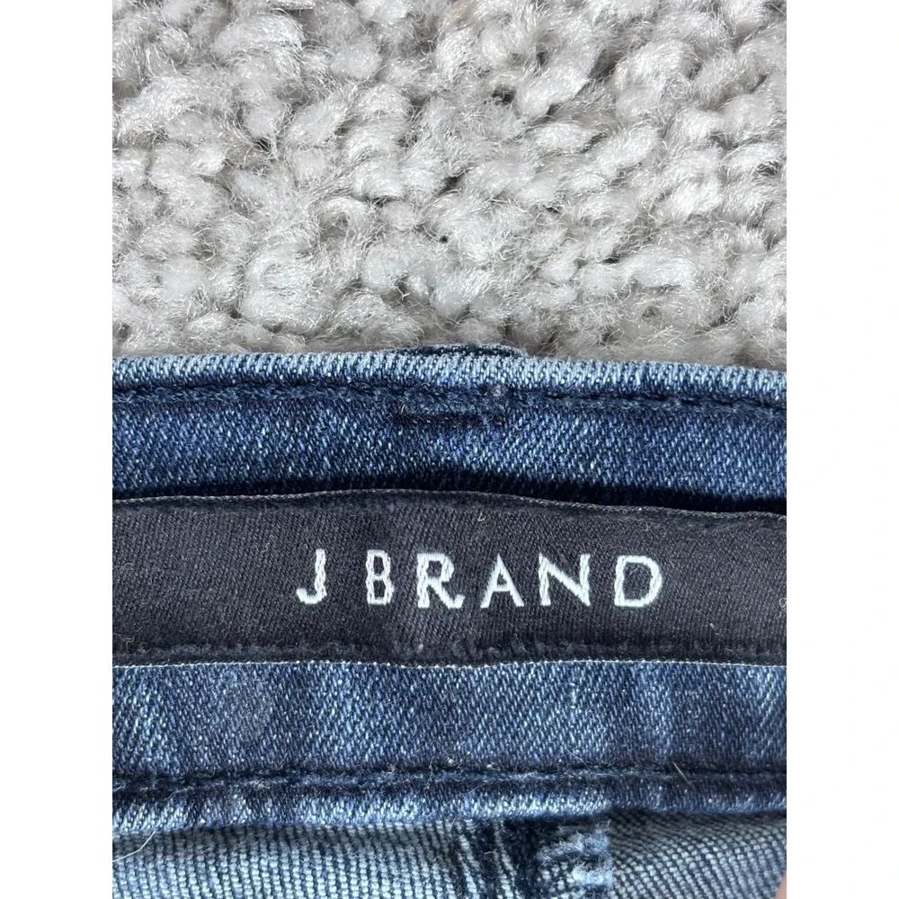 J Brand Womens Skinny Leg Blue Denim Jeans Distressed Knee Rips‎ Size 25/26